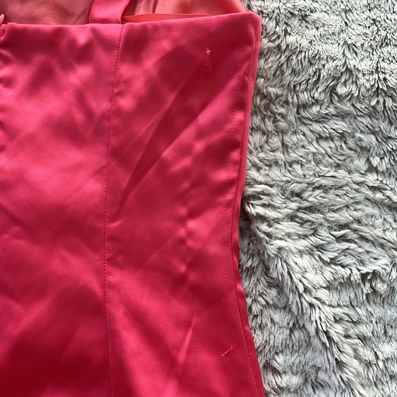 AQUA|Barbie Pink|Square neck|Bodycon|mini dress|Satin|Sleeveless|Party|Spring|S - Picture 5 of 8
